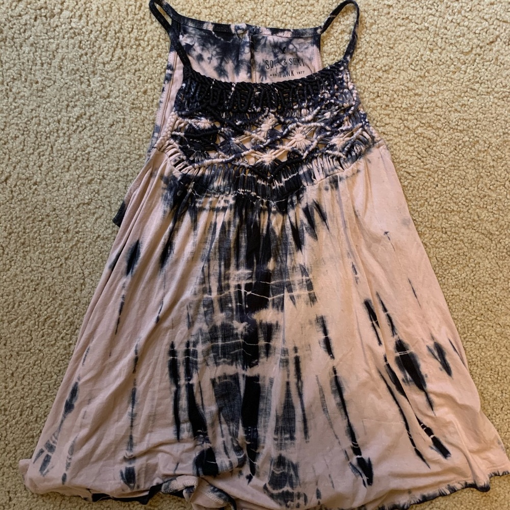 American Eagle Tie Dye High Neck Tank Top